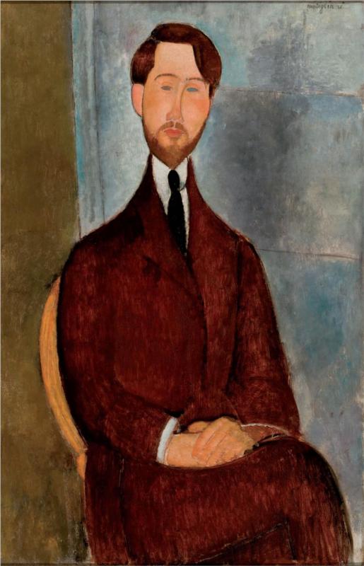 Portrait of Leopold Zborowski - Amedeo Modigliani Paintings